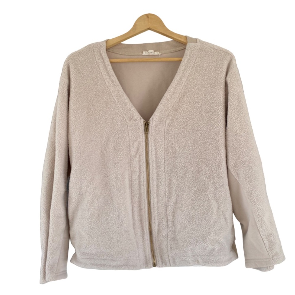 Grade & Gather Cream Colored Zip Up Jacket Size L